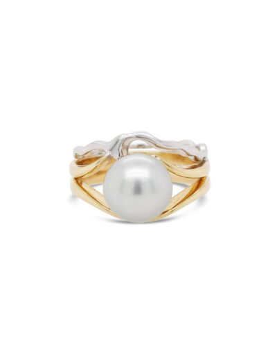 Island Bound Pearl Ring - 9ct Yellow & White Gold