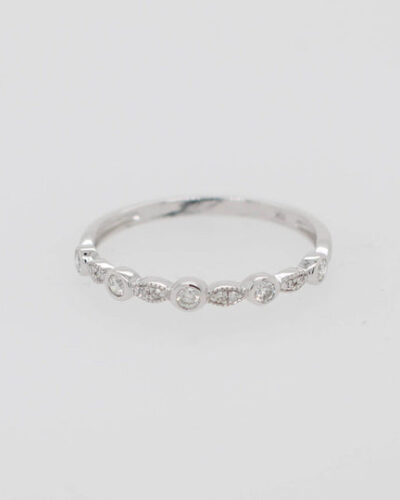 Delicate Diamond Stacker Ring - 9ct White Gold