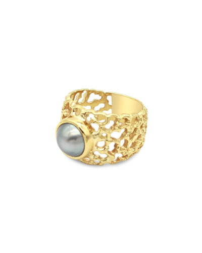 Ocean's Splendor Ring - Abrolhos Pearl - 9ct Yellow Gold