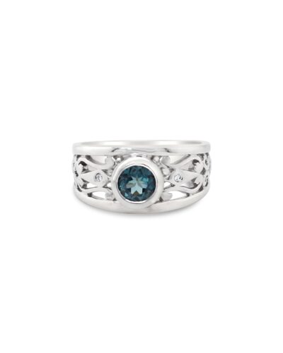 Filigree Ring with Topaz - Sterling Silver