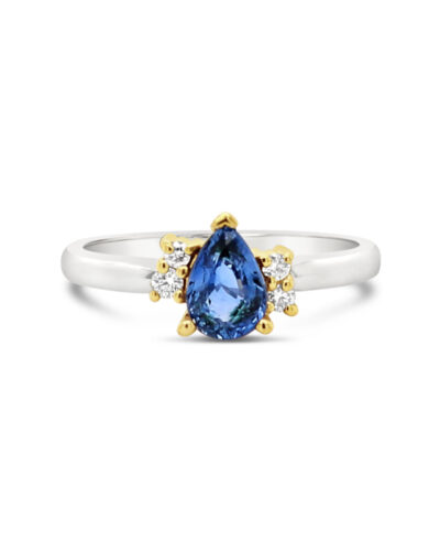 Ceylon Sapphire and Diamond Ring - 9ct White Gold