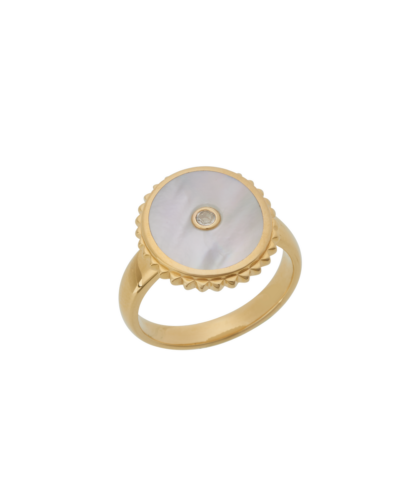 Halcyon Shield Ring - Yellow Gold