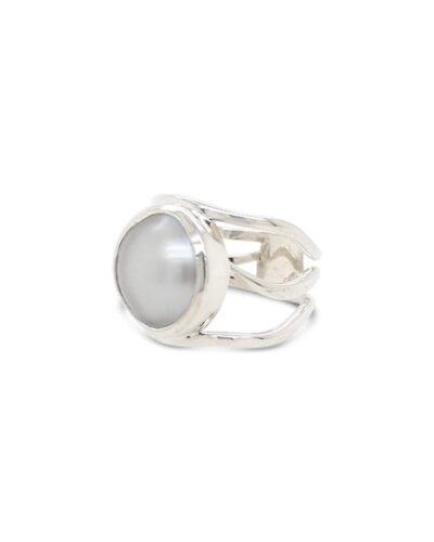 Open Lexi Ring with Abrolhos Mabe Pearl - Sterling Silver