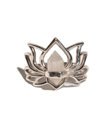 Enlightened Lotus Ring Moonstone - Sterling Silver - Sterling Silver