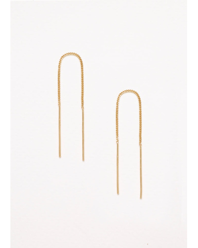 Plain Thread Earrings - Gold