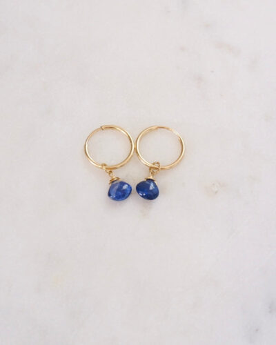 Kyanite Small Infinity Hoops - Gold Filled