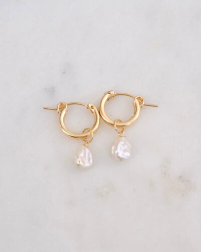 Petite Keshi Huggie Hoops - Gold Filled