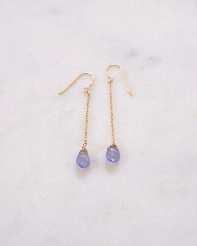Tanzanite Drop Earrings - Gold Filled
