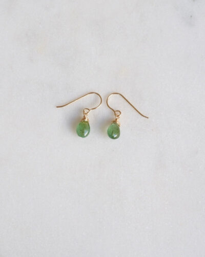 Mini Emerald Earrings - Gold Filled