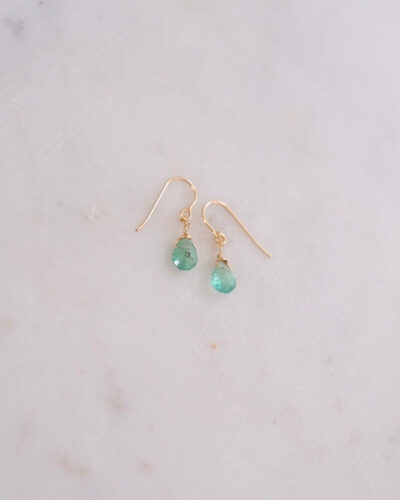 Emerald Light Green Earrings - Gold Filled