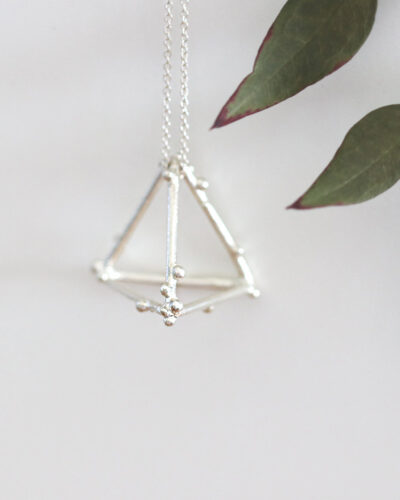 Triangular Pyramid Necklace - Sterling Silver