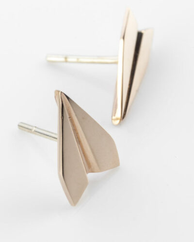 Paperplane Studs - 9ct Gold