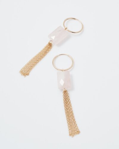 Rose Quartz Tassels - 14k Gold Filled