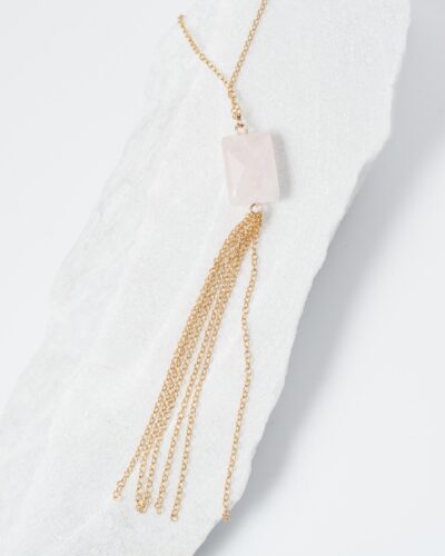 Rose Quartz Tassel - 14k Gold Filled