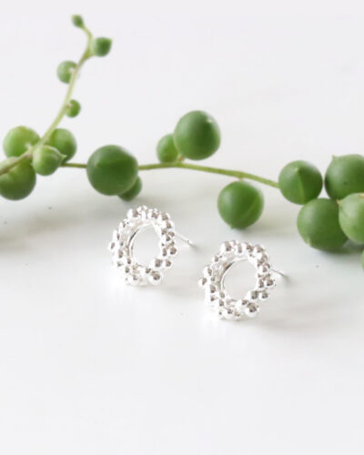 Bubble Circle Earrings (Small) - Sterling Silver