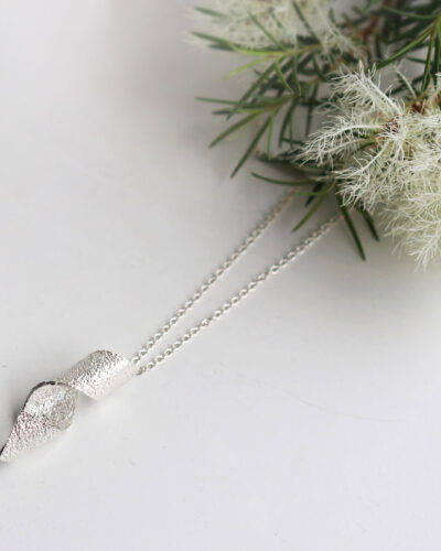 Textured Swirl Pendant Necklace - Sterling Silver