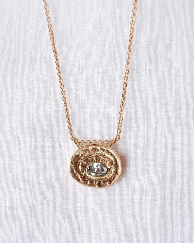 Portrait Pendant E/W Setting - 9K Rose Gold, Lab Diamond