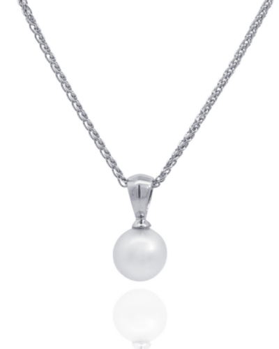 Acacia Petite Pearl Pendant - Sterling Silver