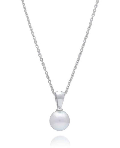Acacia Petite Pearl Pendant - 9ct White Gold