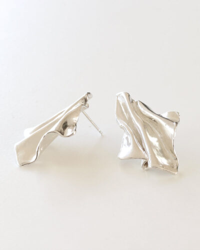 Bold Wave Scultpture Earrings - Sterling Silver