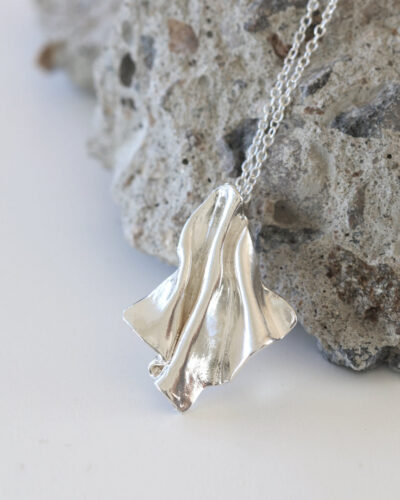 Bold Wave Sculptured Necklace - Sterling Silver