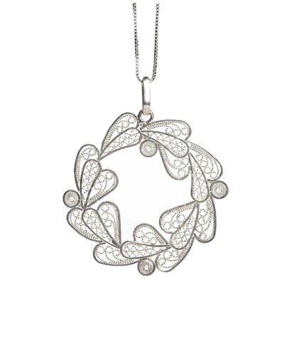 Botanical Wreath Pendant - Sterling Silver