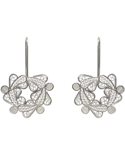 Botanical Wreath Filigree Earrings - Sterling Silver
