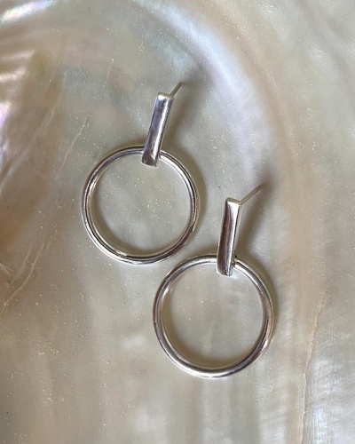 Small Vacation Hoop Earrings - Sterling Silver