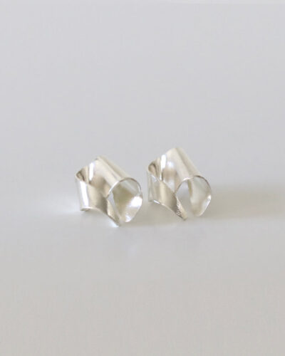 Silver Folded Earrings - Sterling Silver