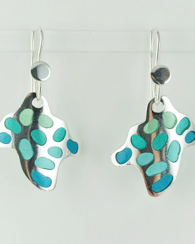 Plique-a-Jour Wave Earrings - Sterling Silver