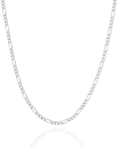 Figaro Chain - 9ct White Gold (2.4mm) (50cm)