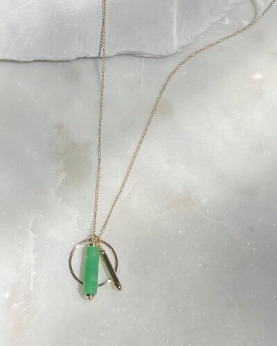 Jade Charm Necklace - 14k Gold Filled (50cm)