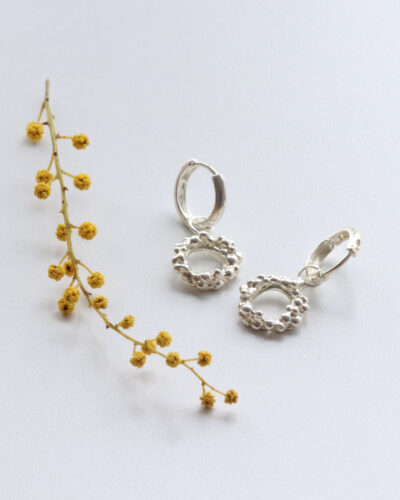 Bubble Circle Earring Charms - Sterling Silver