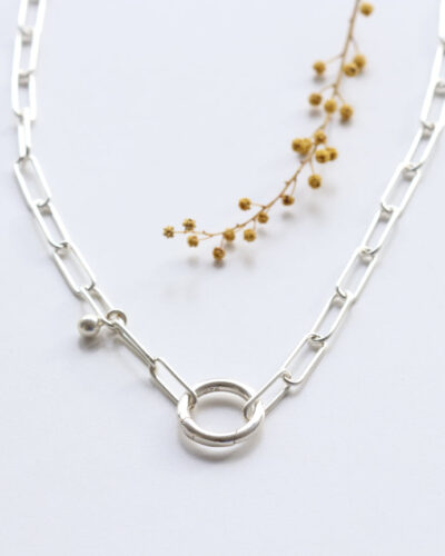 O Link Chain Short Necklace - Sterling Silver