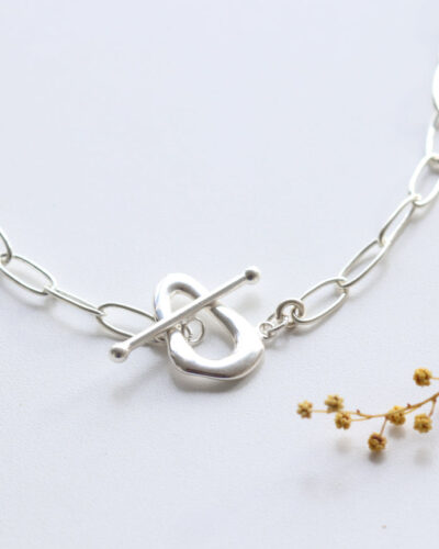 Wave 'O' Bar Short Necklace - Sterling Silver