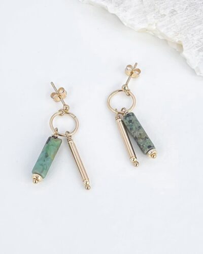 Jasper Charm Drops - 14k Gold Filled