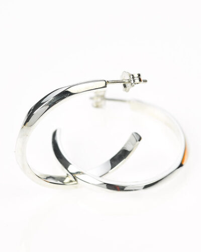 Facet Hoops Large - Sterling Silver