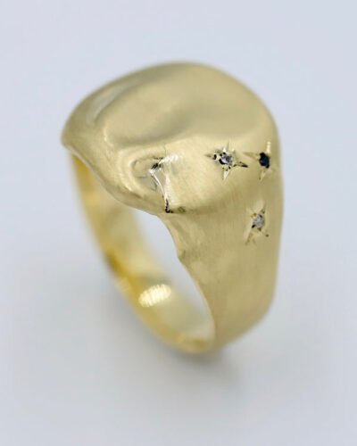 In the Stars Men's Signet Ring - 9ct Gold