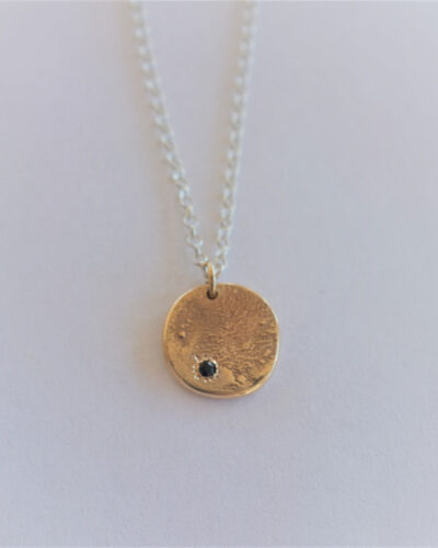 Full Moon Pendant - 9ct Yellow Gold with Sterling Silver Chain