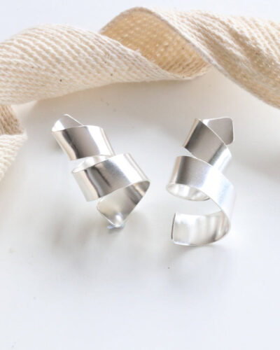 Softie Ribbon Earrings (Large) - Sterling Silver