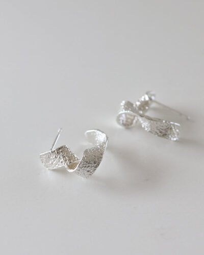 Textured Spiral Earrings (Small) - Sterling Silver