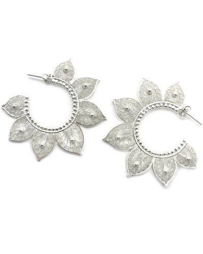 Filigree Mandala Hoop Earrings - Sterling Silver