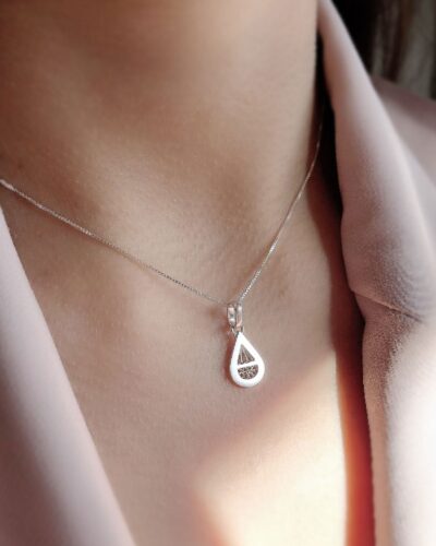 NEO Teardrop Pendant Necklace - Sterling Silver