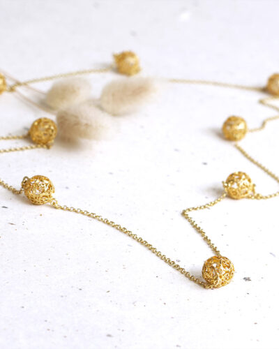 Jacinta Globes Necklace - 24K Gold Plated