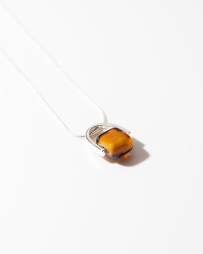 Empress Amberfire Petite Pendant Necklace - Sterling Silver (45cm)