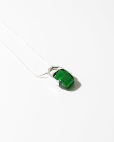 Empress Forest Green Petite Pendant Necklace - Sterling Silver (45cm)