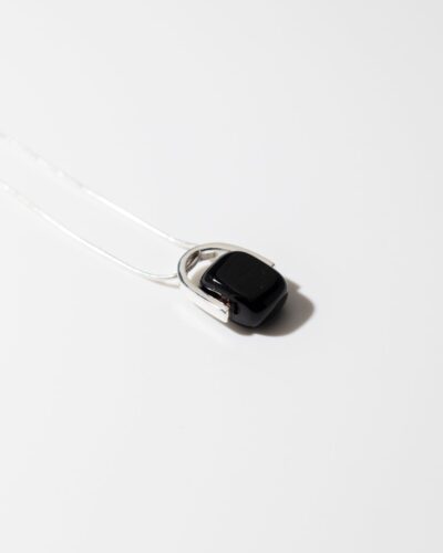 Empress Obsidian Petite Pendant Necklace - Sterling Silver (45cm)