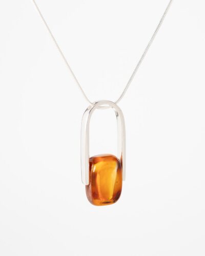 Empire Amberfire Pendant Necklace - Sterling Silver (45cm)