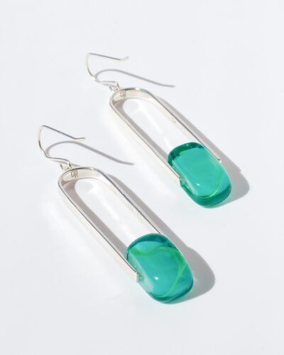 Empire Luxe Sea Green Earrings - Sterling Silver
