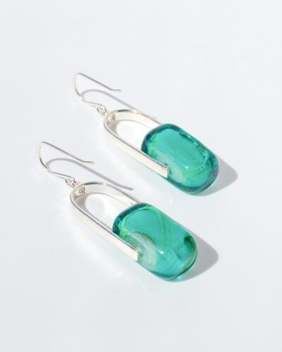 Empire Sea Green Earrings - Sterling Silver
